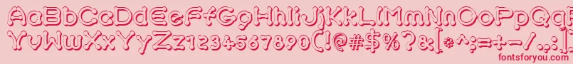pierced treed Font – Red Fonts on Pink Background