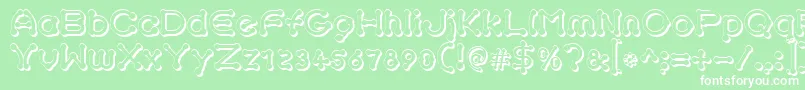 pierced treed Font – White Fonts on Green Background