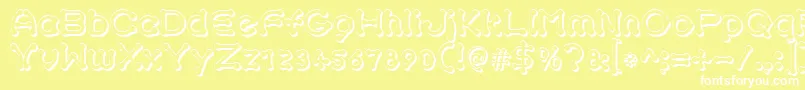 pierced treed Font – White Fonts on Yellow Background