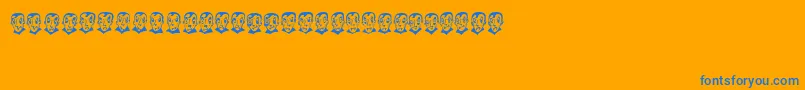 PierretheVampire-fontti – siniset fontit oranssilla taustalla