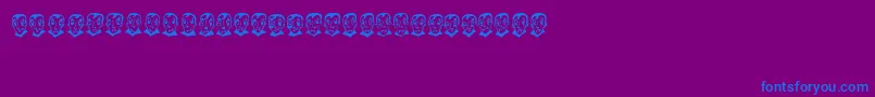 PierretheVampire-Schriftart – Blaue Schriften auf violettem Hintergrund