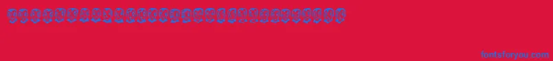 フォントPierretheVampire – 赤い背景に青い文字