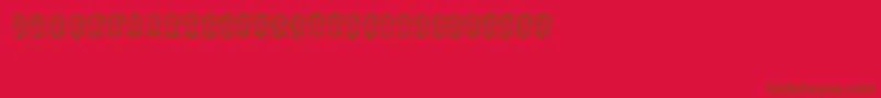 フォントPierretheVampire – 赤い背景に茶色の文字
