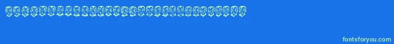 PierretheVampire-fontti – vihreät fontit sinisellä taustalla