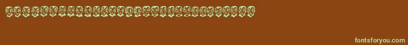 PierretheVampire-fontti – vihreät fontit ruskealla taustalla