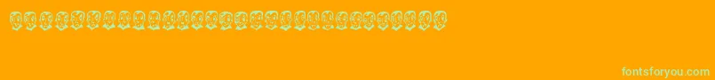 フォントPierretheVampire – オレンジの背景に緑のフォント