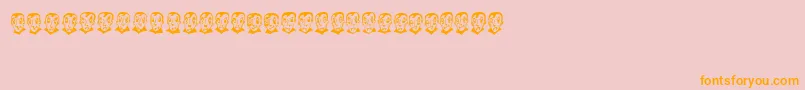 Fonte PierretheVampire – fontes laranjas em um fundo rosa