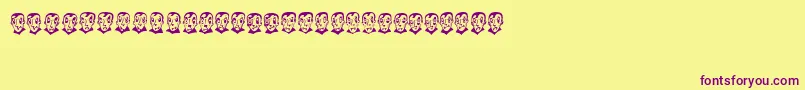 フォントPierretheVampire – 紫色のフォント、黄色の背景