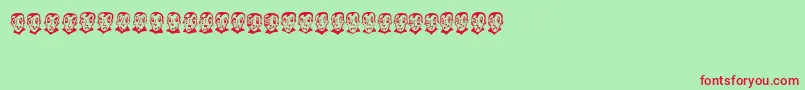 PierretheVampire-fontti – punaiset fontit vihreällä taustalla