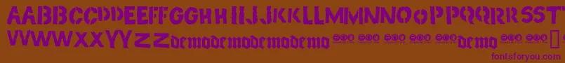 PIG      Font – Purple Fonts on Brown Background