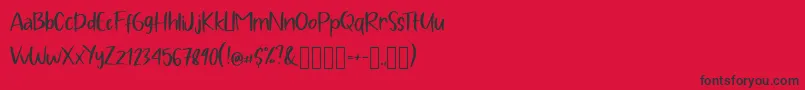 Pig Year Display-Schriftart – Schwarze Schriften auf rotem Hintergrund