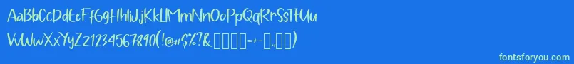 Pig Year Display Font – Green Fonts on Blue Background