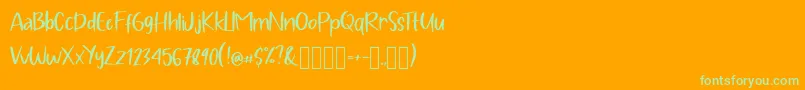 Pig Year Display Font – Green Fonts on Orange Background