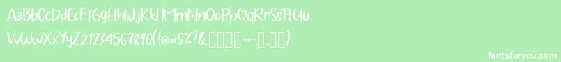 Pig Year Display Font – White Fonts on Green Background
