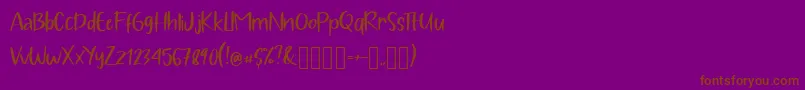 Pig Year Display Font – Brown Fonts on Purple Background