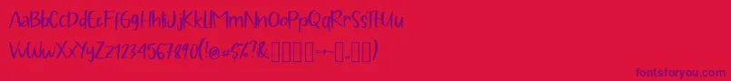 Pig Year Display Font – Purple Fonts on Red Background