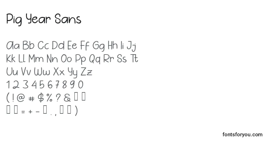 Pig Year Sans (136871)フォント–アルファベット、数字、特殊文字