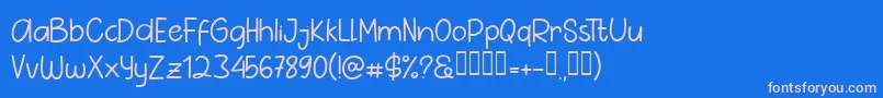 フォントPig Year Sans – ピンクの文字、青い背景