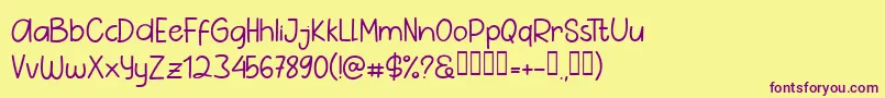 Шрифт Pig Year Sans – фиолетовые шрифты на жёлтом фоне