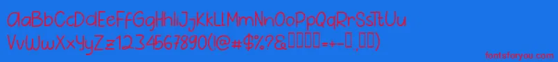 フォントPig Year Sans – 赤い文字の青い背景