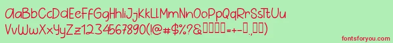 フォントPig Year Sans – 赤い文字の緑の背景