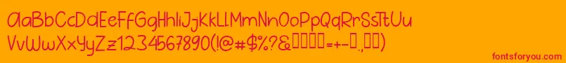 フォントPig Year Sans – オレンジの背景に赤い文字