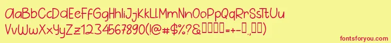 フォントPig Year Sans – 赤い文字の黄色い背景