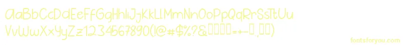フォントPig Year Sans – 白い背景に黄色の文字