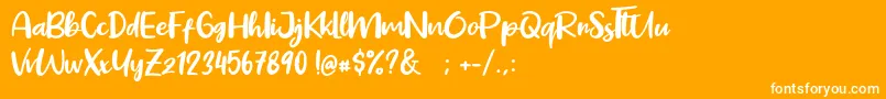 Pig Year Font – White Fonts on Orange Background