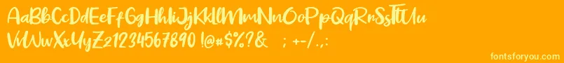 Pig Year Font – Yellow Fonts on Orange Background