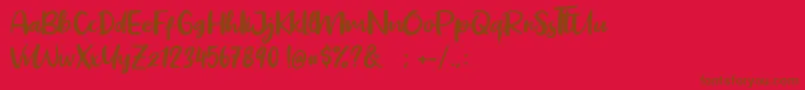 Pig Year Font – Brown Fonts on Red Background