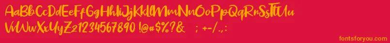 Pig Year Font – Orange Fonts on Red Background