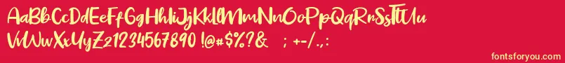 Pig Year Font – Yellow Fonts on Red Background