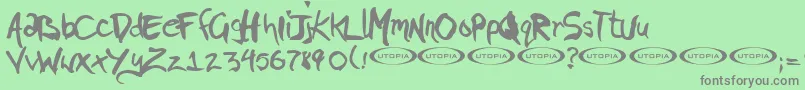 PIGAE    Font – Gray Fonts on Green Background