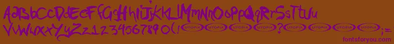 PIGAE    Font – Purple Fonts on Brown Background