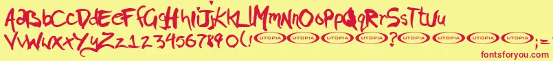 PIGAE    Font – Red Fonts on Yellow Background