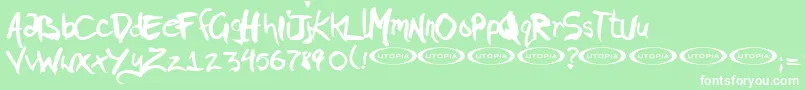 PIGAE    Font – White Fonts on Green Background