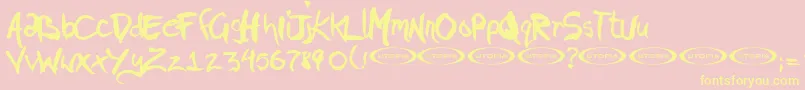 Fonte PIGAE    – fontes amarelas em um fundo rosa