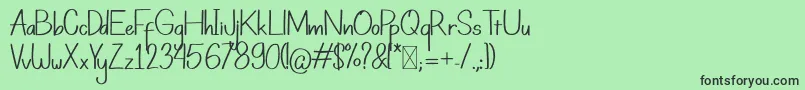 フォントPiko – 緑の背景に黒い文字