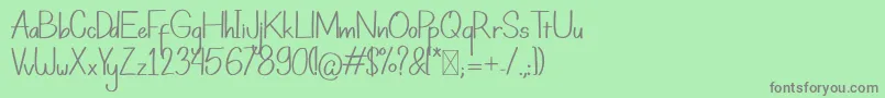 フォントPiko – 緑の背景に灰色の文字