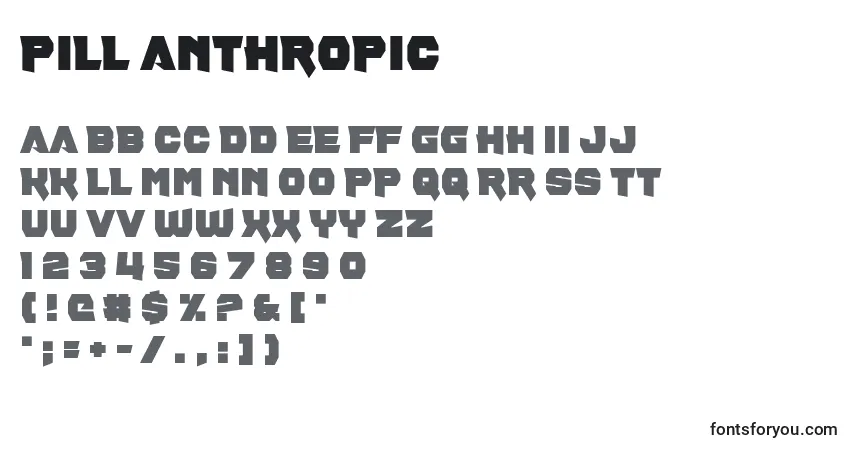 Шрифт Pill Anthropic – алфавит, цифры, специальные символы
