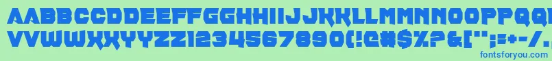 Pill Anthropic Font – Blue Fonts on Green Background