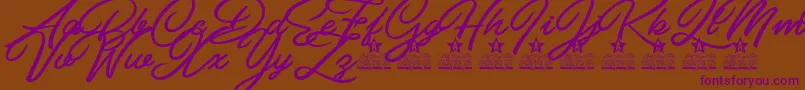 Pilsen Extra Personal Use Font – Purple Fonts on Brown Background