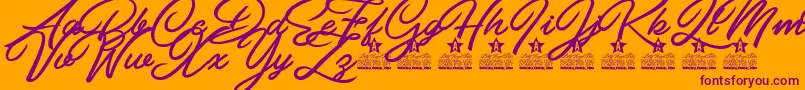 Pilsen Extra Personal Use Font – Purple Fonts on Orange Background