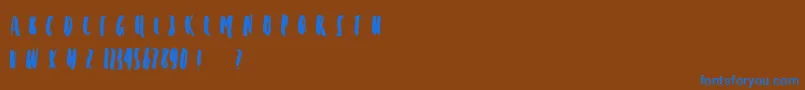 フォントPINDOW – 茶色の背景に青い文字
