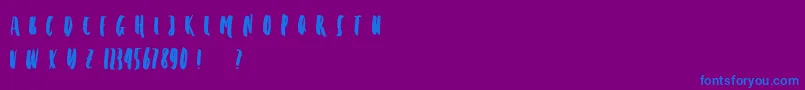 フォントPINDOW – 紫色の背景に青い文字