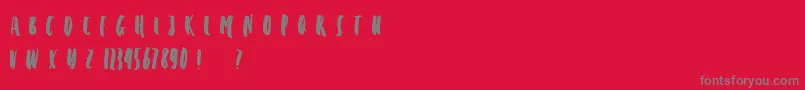 PINDOW Font – Gray Fonts on Red Background