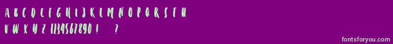 PINDOW Font – Green Fonts on Purple Background