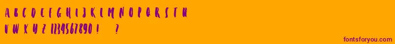 PINDOW-Schriftart – Violette Schriften auf orangefarbenem Hintergrund