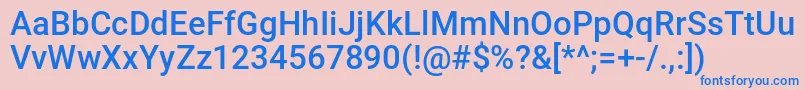 pindown Font – Blue Fonts on Pink Background